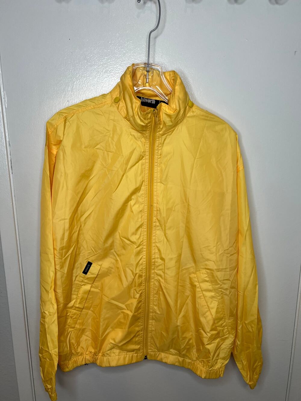 Ashworth Men's Lightweight Full Zip Stowaway Hood Windbreaker Jacket ~ Size M
